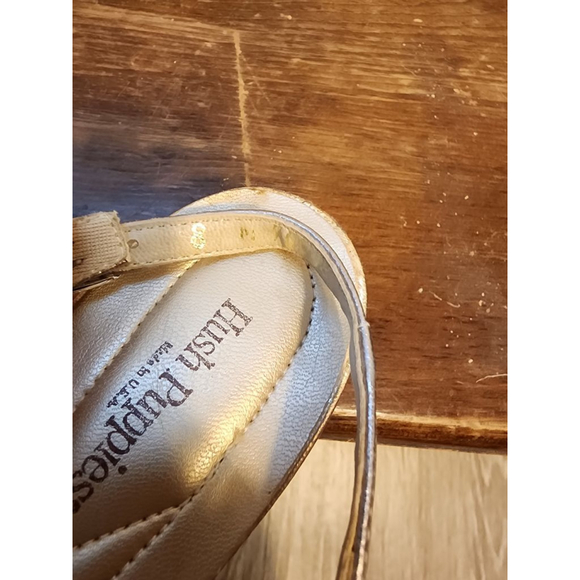 Women's Hush Puppies Gold Bronze Slingback Heels Size 8 VINTAGE - Picture 6 of 7